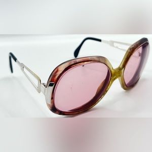 Vintage Metzler 208 Gray Translucent Oval Sunglasses Frames Only